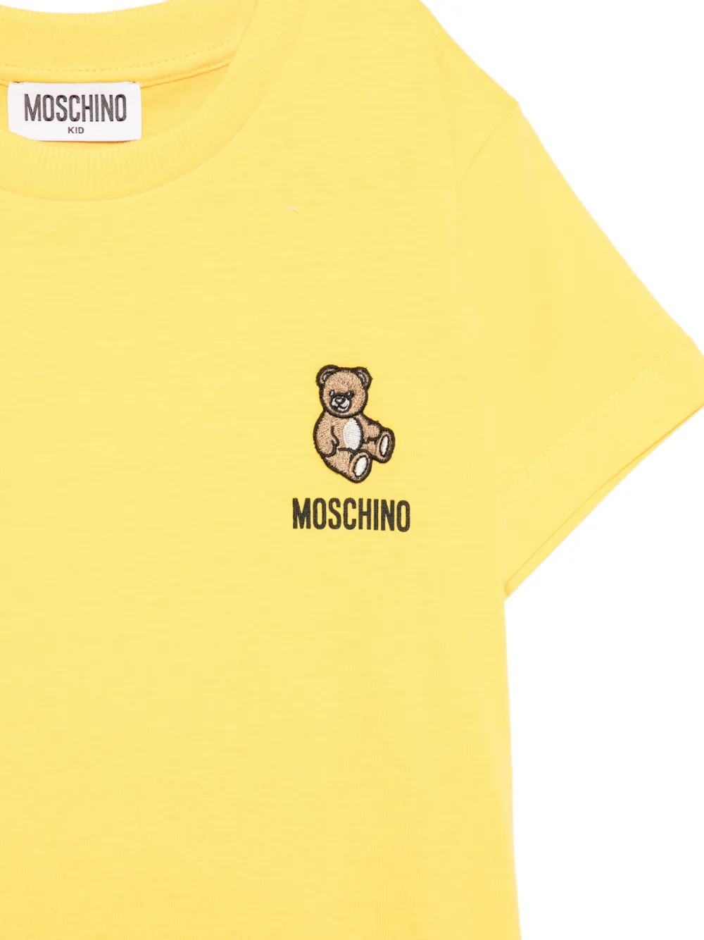 Moschino Kids T-shirt met geborduurd detail Geel