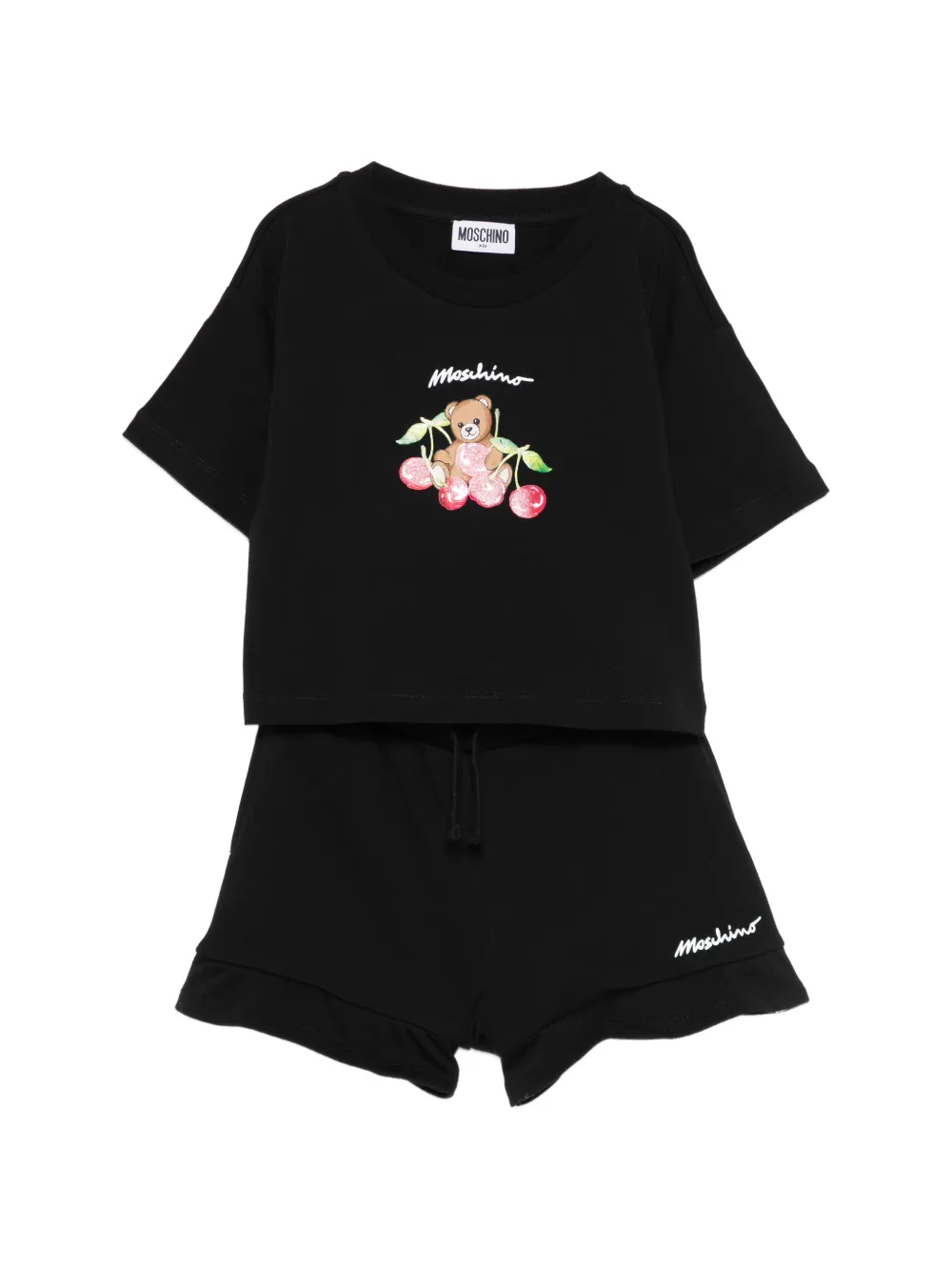 Moschino Kids graphic-print shorts set - Black