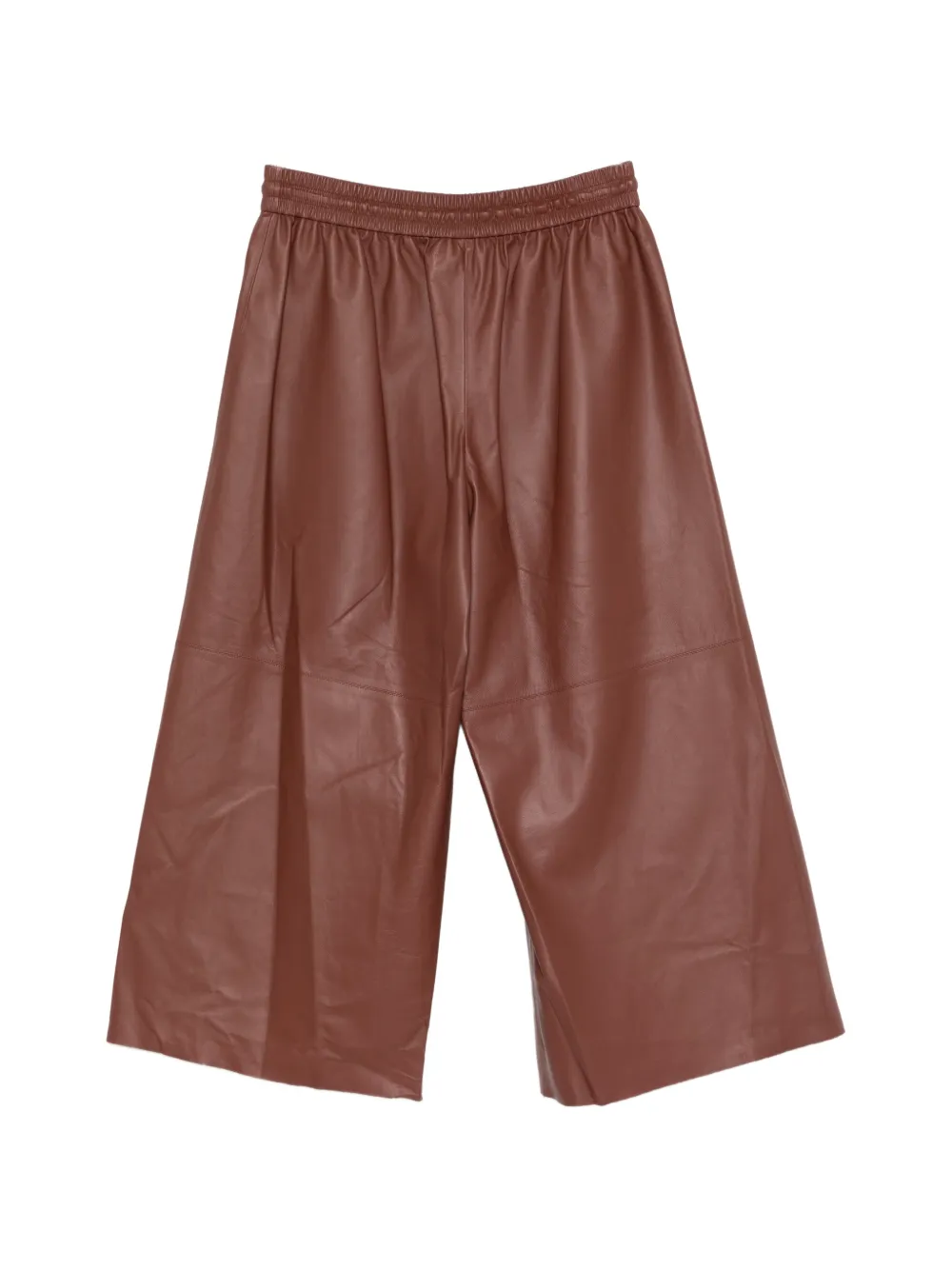  Yves Salomon Drawstring Leather Trousers - Brown 