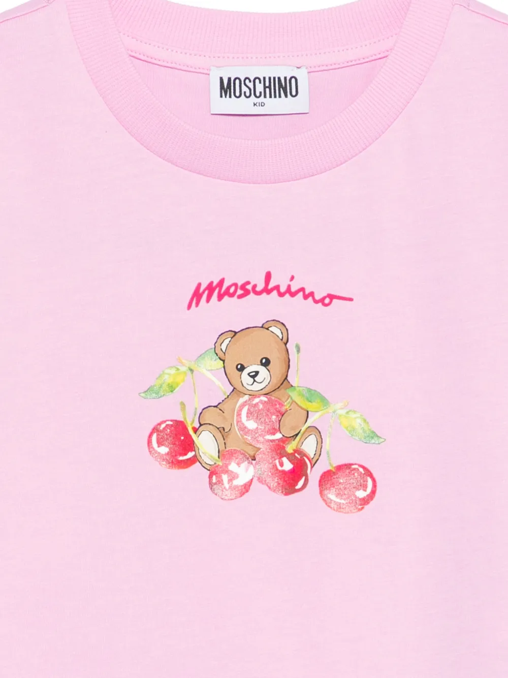 Moschino Kids Teddy Cherry T-shirt Roze