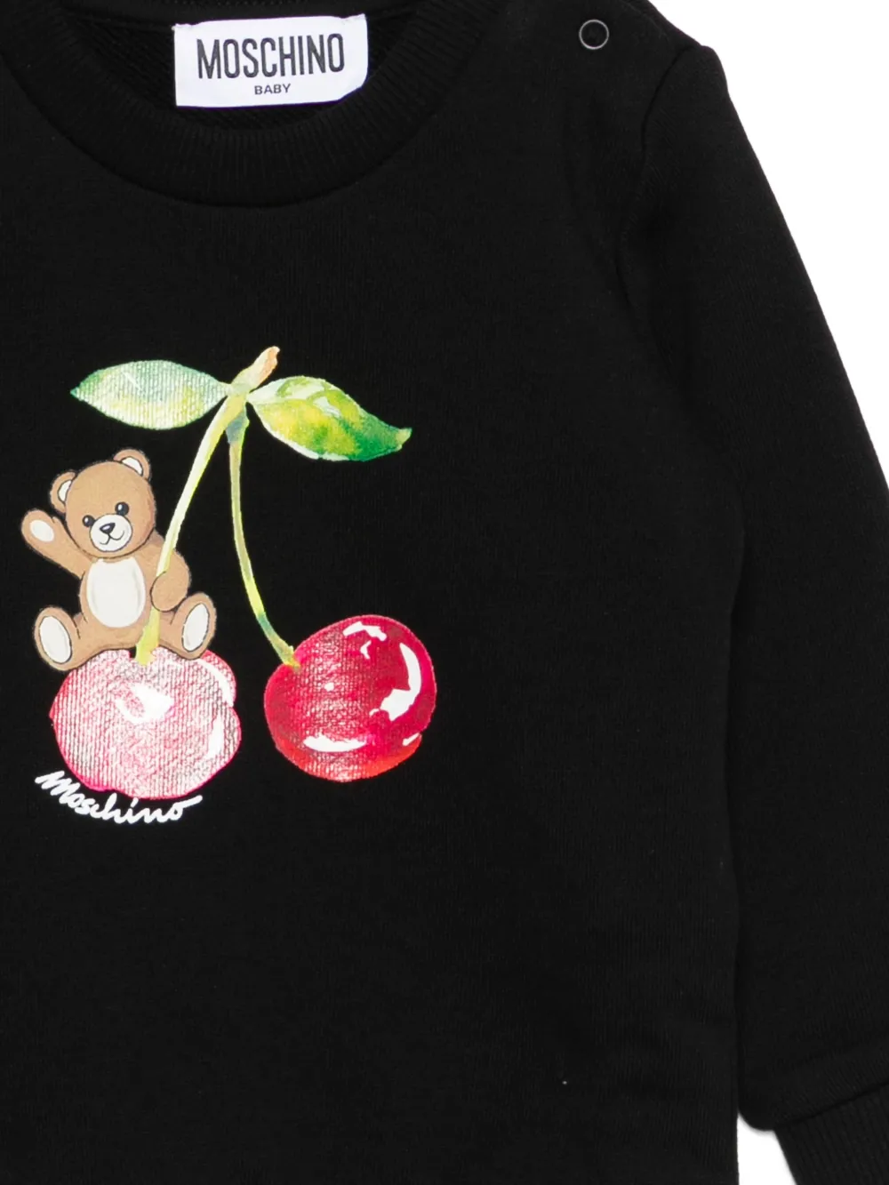 Moschino Kids Zwarte katoenen sweater