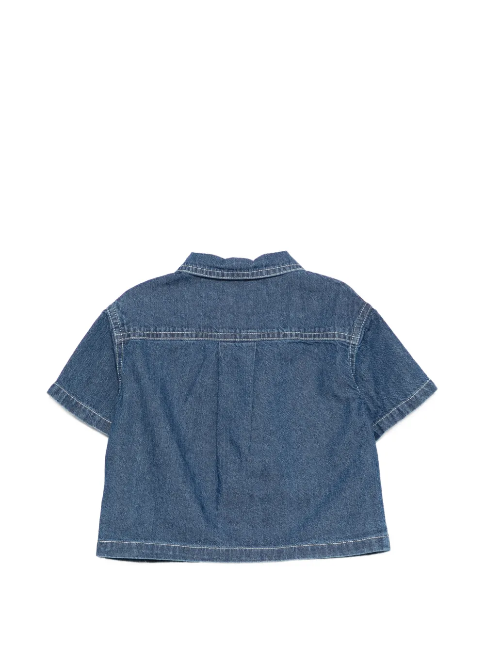 Moschino Kids Shirt met borduurwerk Blauw
