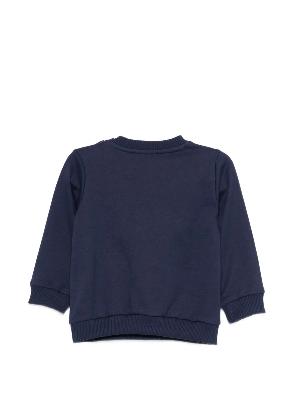 Moschino Kids Sweater met teddybeerdetail en ronde hals Blauw