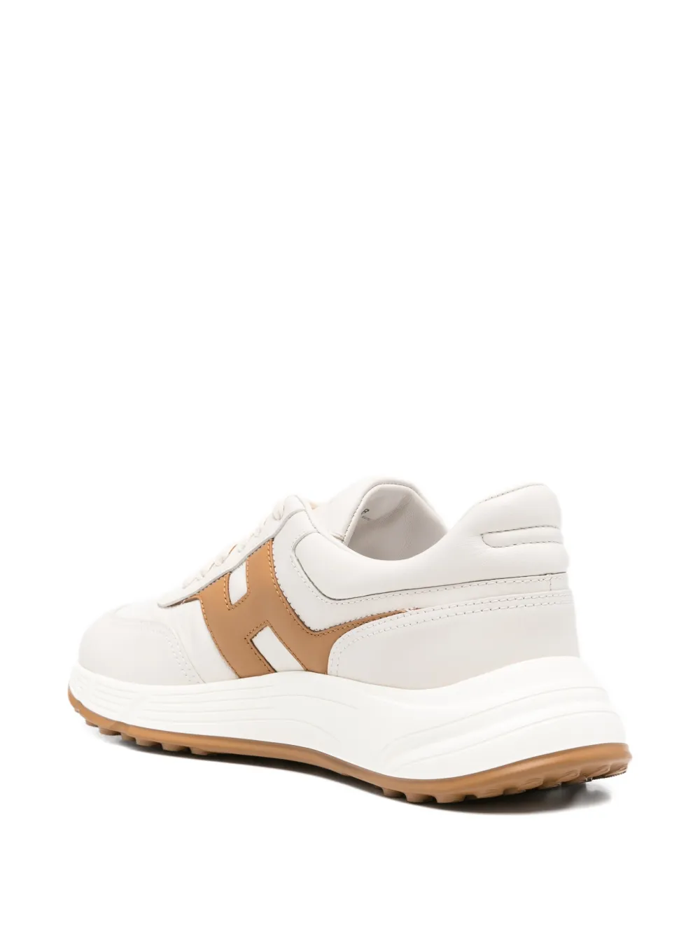 Hogan H-appliqué leather sneakers Beige