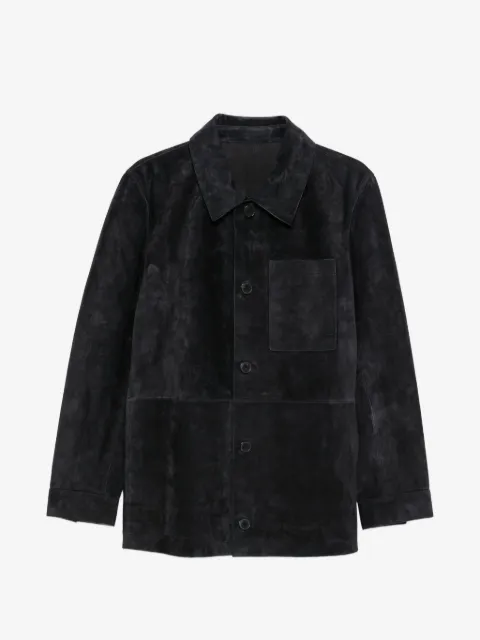 Yves Salomon button-fastening suede jacket