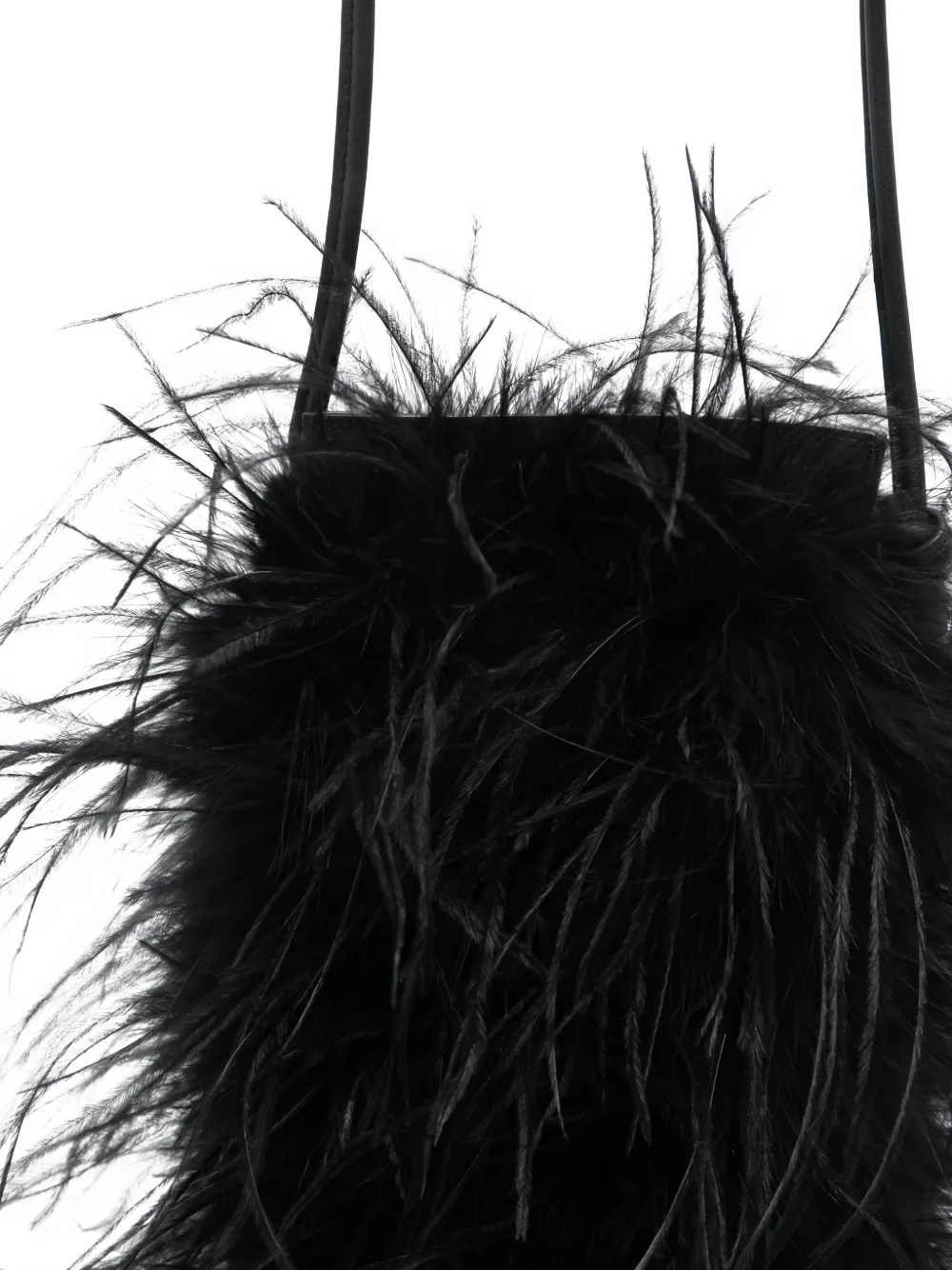 Yves Salomon Feather Satchel Bag in Black, view 4