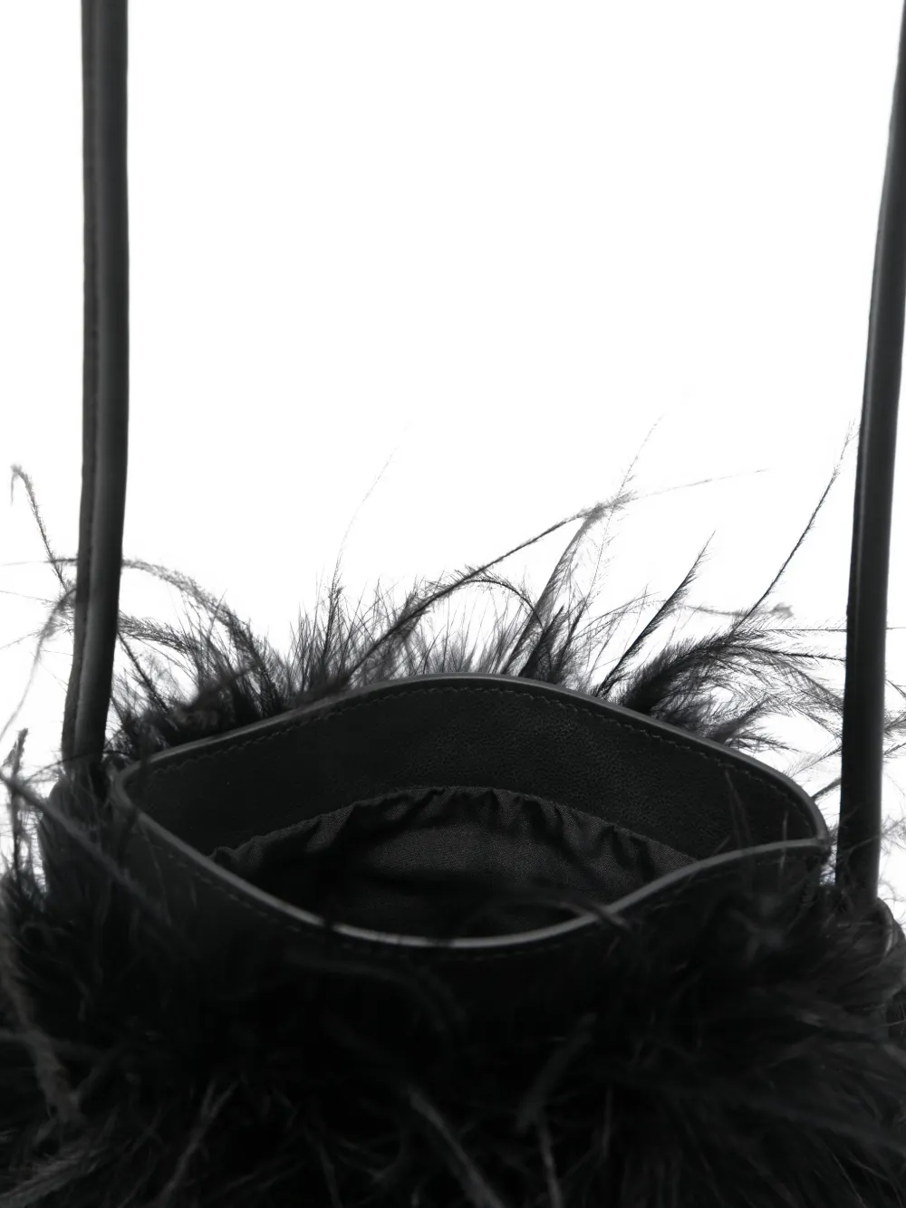 Yves Salomon Feather Satchel Bag in Black, view 5