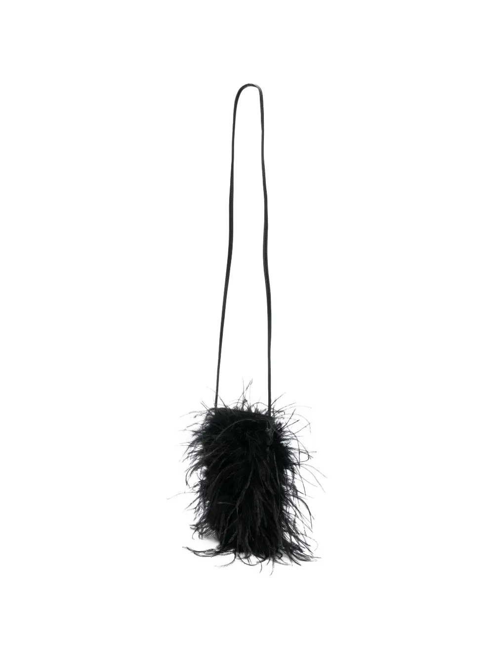 Yves Salomon Feather Satchel Bag in Black, view 3