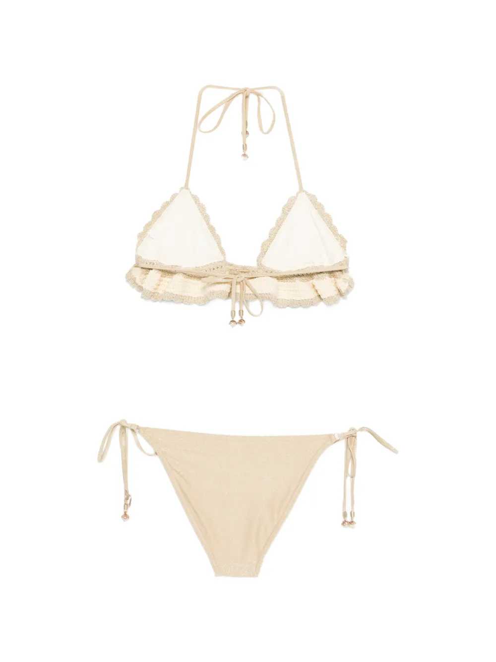  Zimmermann Crochet Ruffled Bikini - Neutrals 