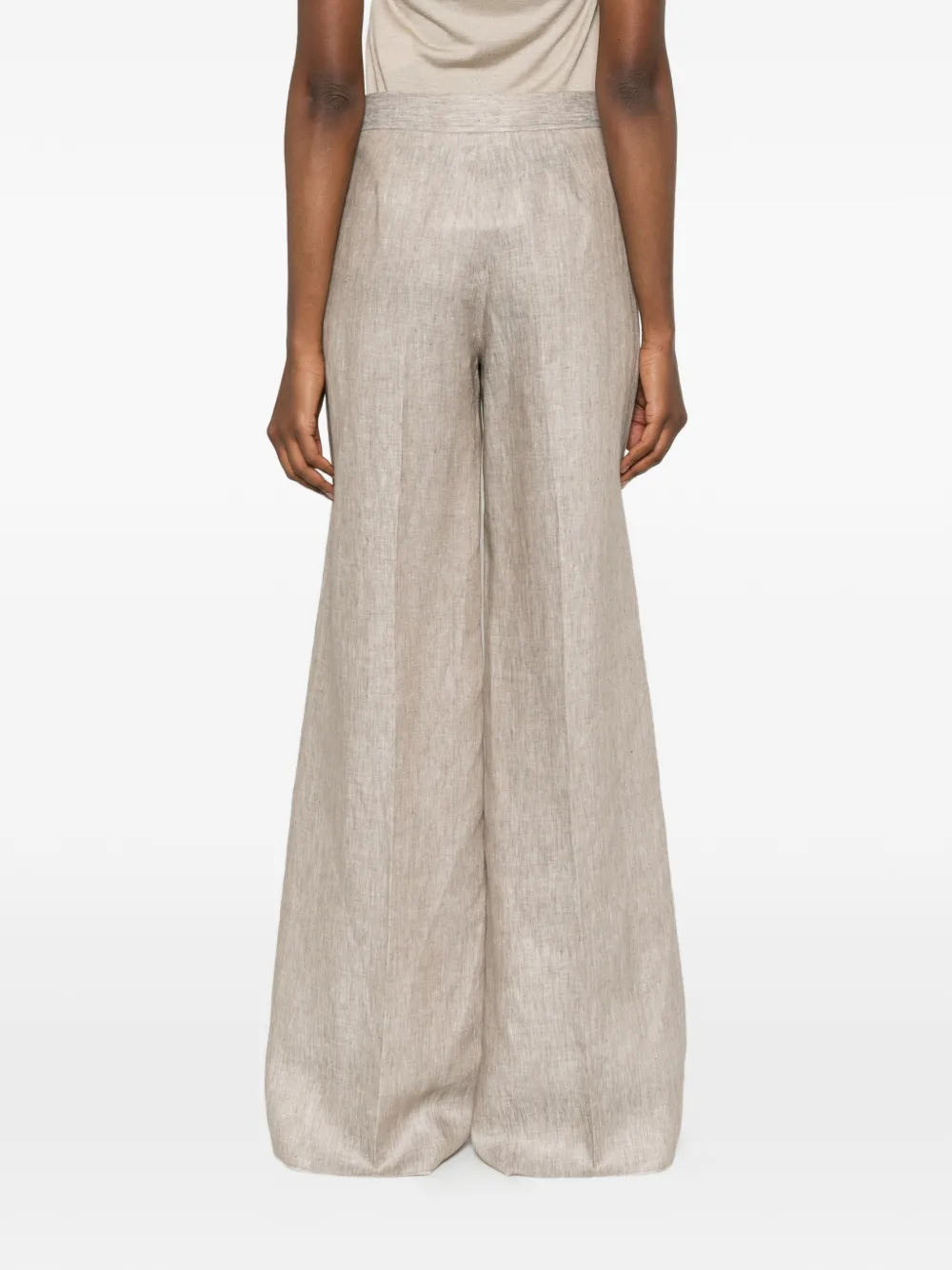 Max Mara Herringbone linnen twill broek Beige