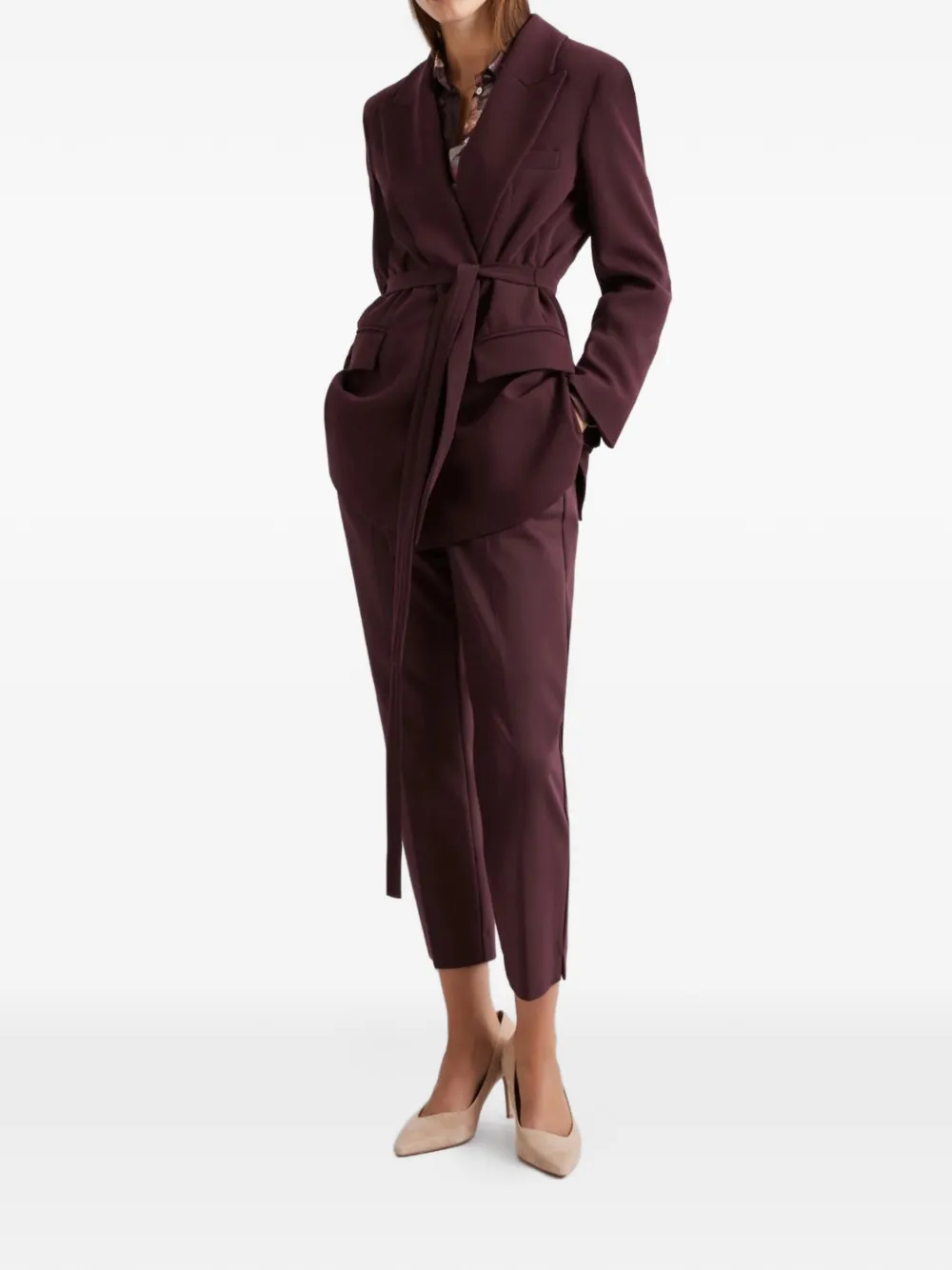  Marella Belted Blazer - Red 