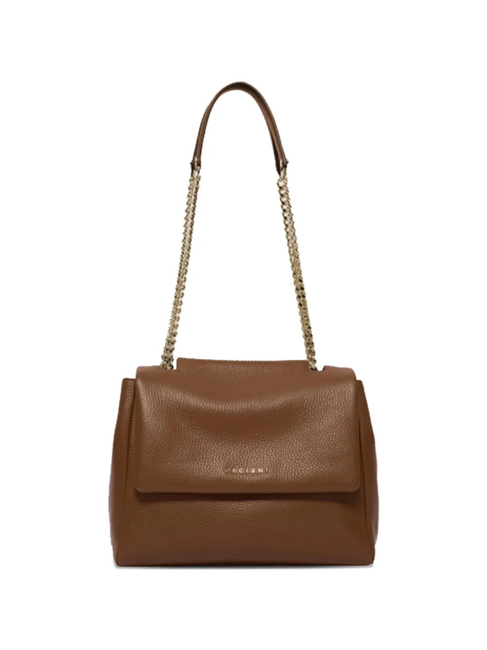 Orciani chain strap leather shoulder bag - Marrone