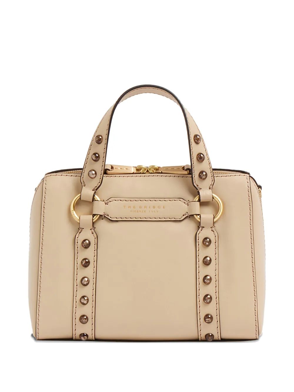 The Bridge Laura Wow studded leather tote bag - Toni neutri