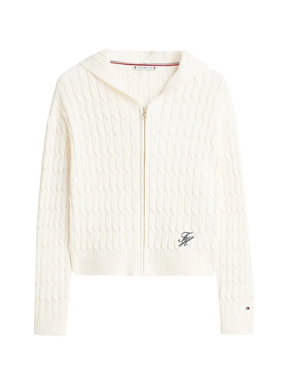 Tommy Hilfiger hooded cable sweater - Bianco