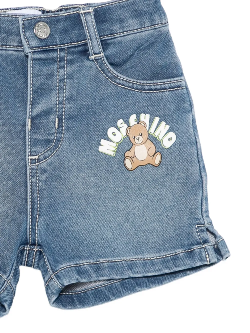 Moschino Kids Shorts met beer-applicatie Blauw