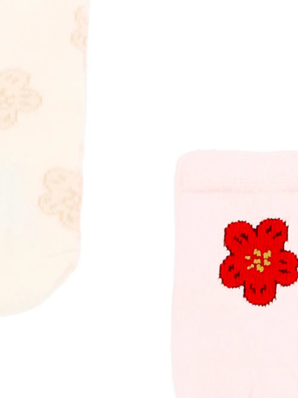 Kenzo Kids Twee paar sokken met bloemenpatroon Beige
