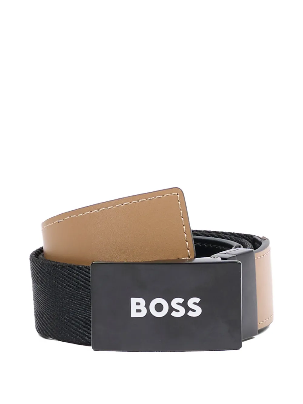 BOSS Kidswear logo-buckle belt - Toni neutri