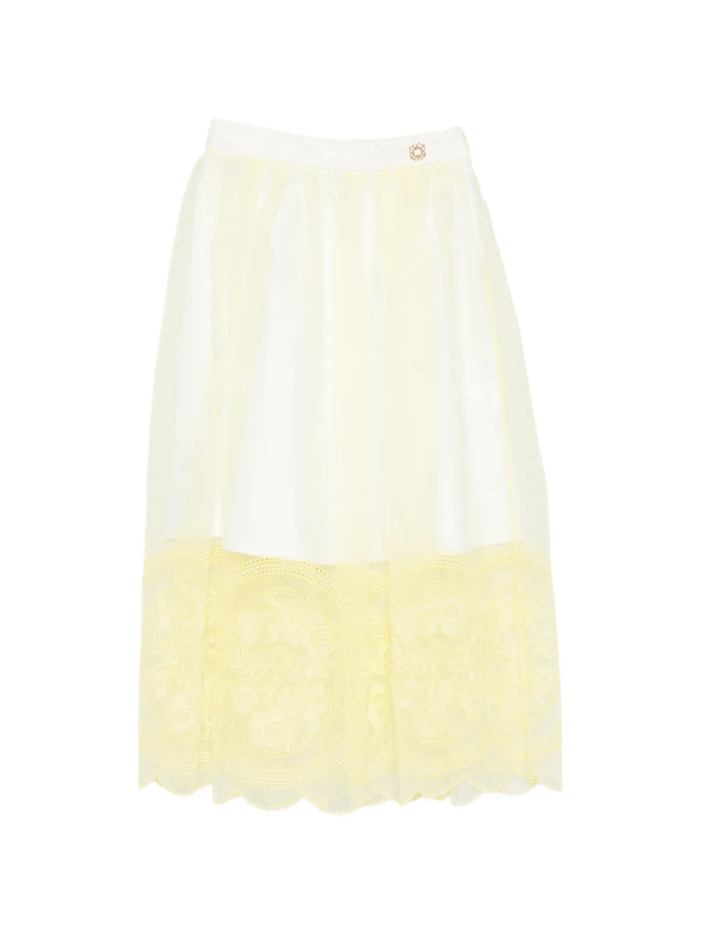 ELIE SAAB JUNIOR floral-embroidered skirt - Giallo