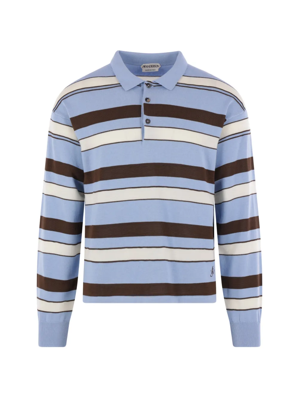 JW Anderson striped buttoned polo shirt - Blu