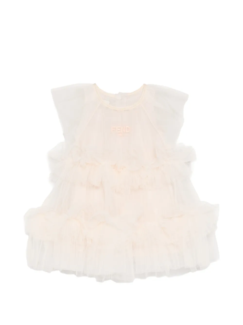 Fendi Kids ruffled dress - Toni neutri