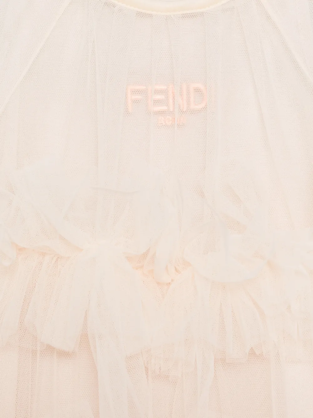  Fendi Kids Ruffled Dress - Neutrals 