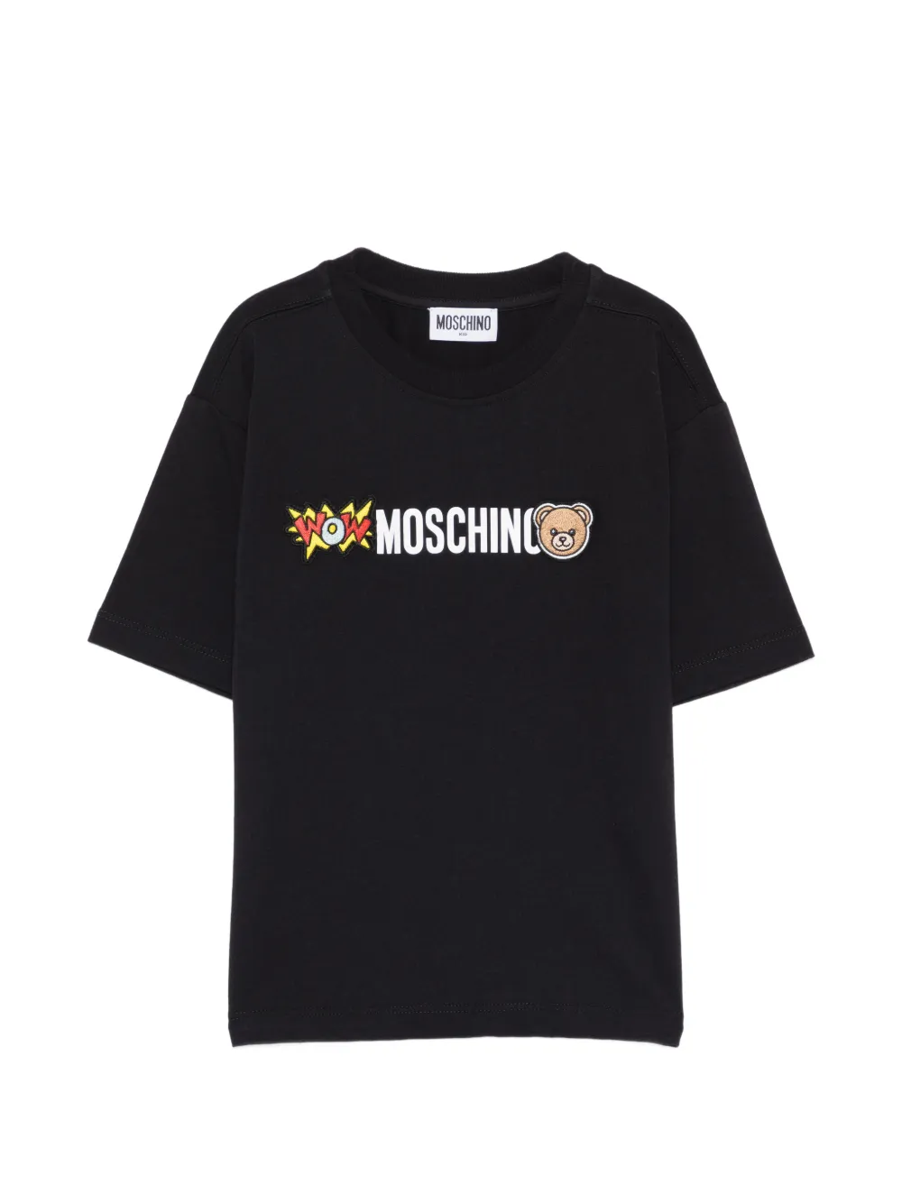 Moschino Kids bear-appliqué T-shirt - Nero