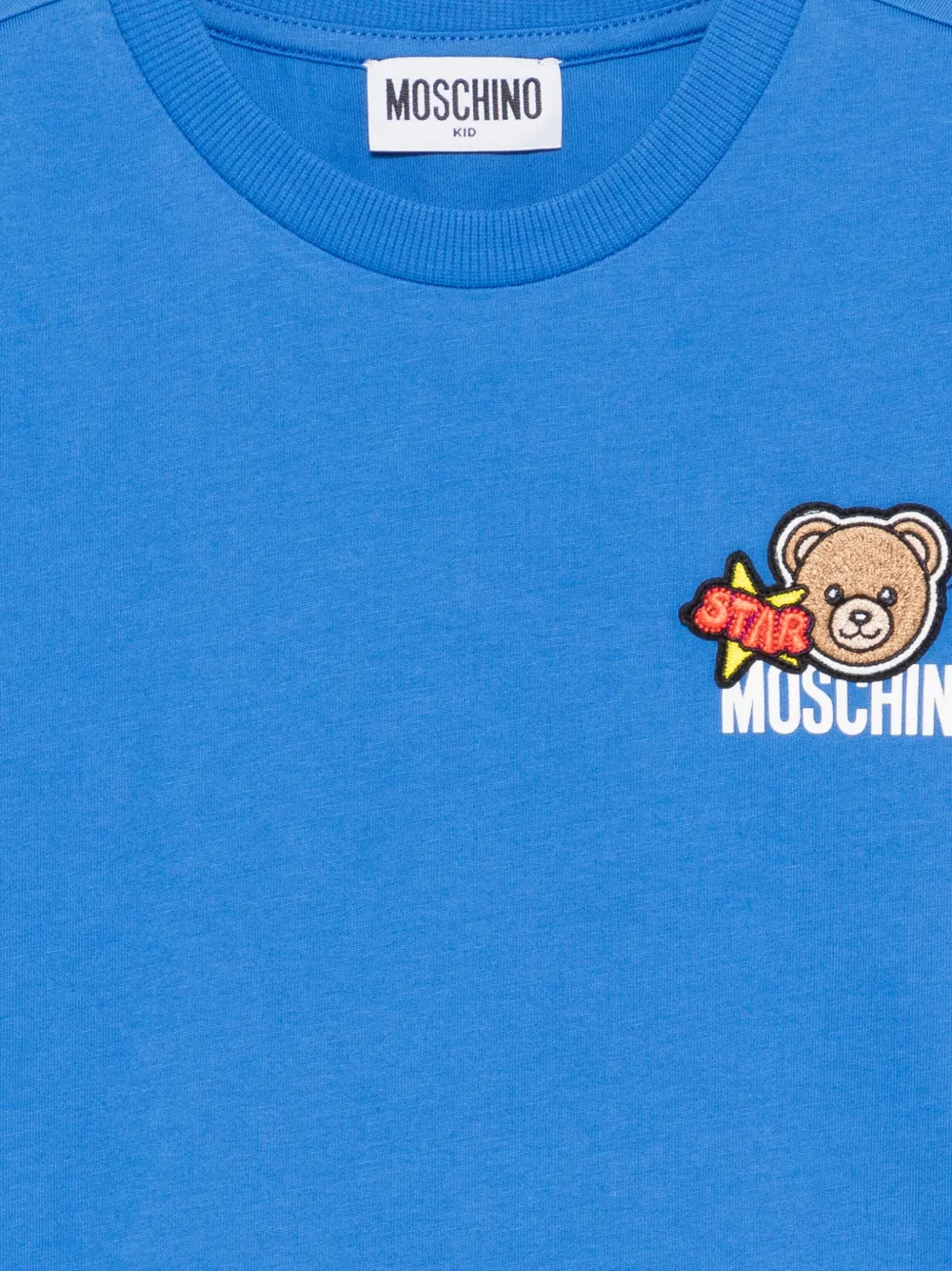 Moschino Kids T-shirt met applicatie Blauw