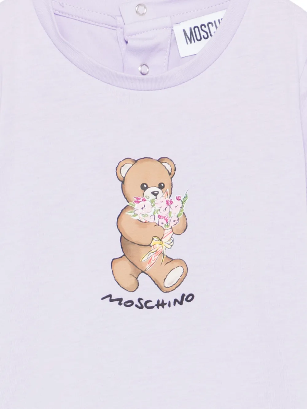 Moschino Kids T-shirt met grafische teddyprint Paars