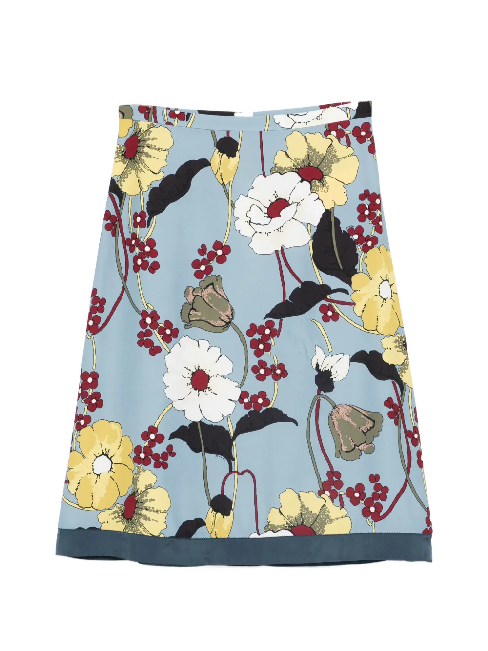 Marni floral-print midi skirt - Blu