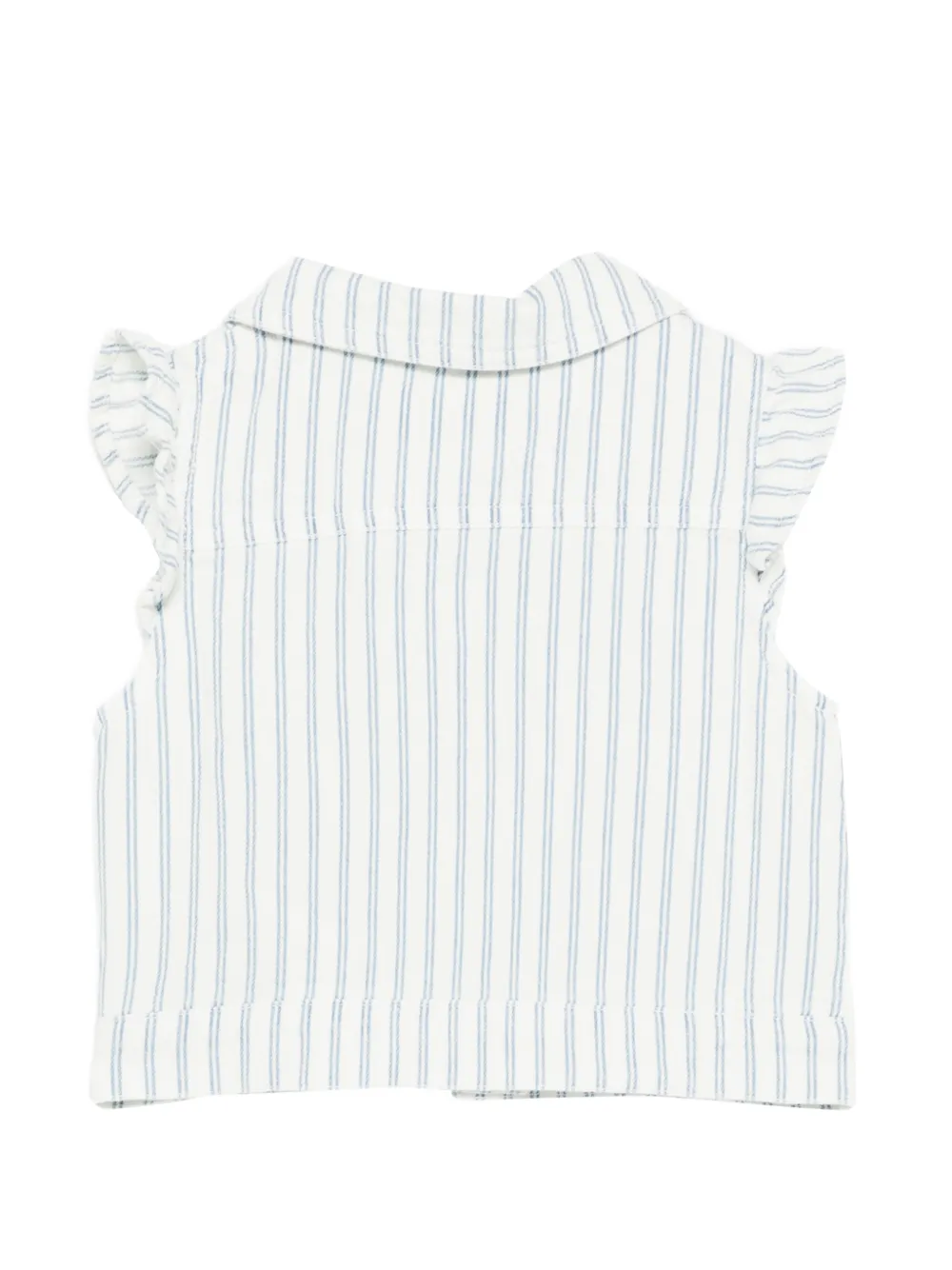 Moschino Kids Gestreepte top met ruches Wit