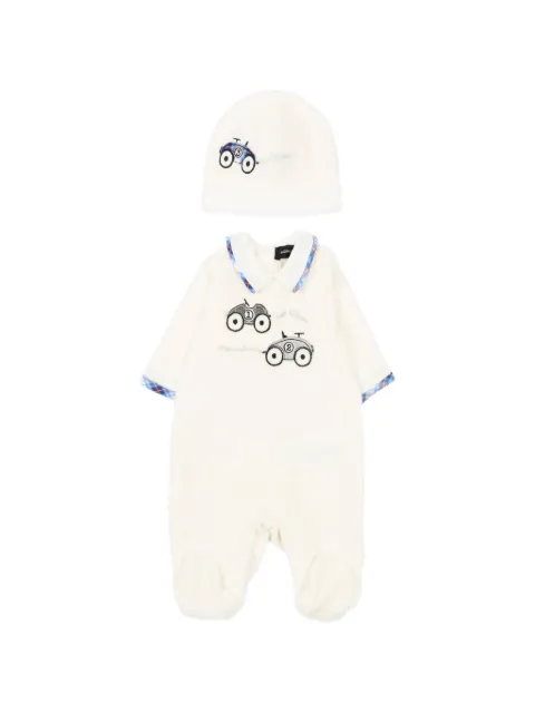 Monnalisa embroidered-collar babygrow set (set of two)