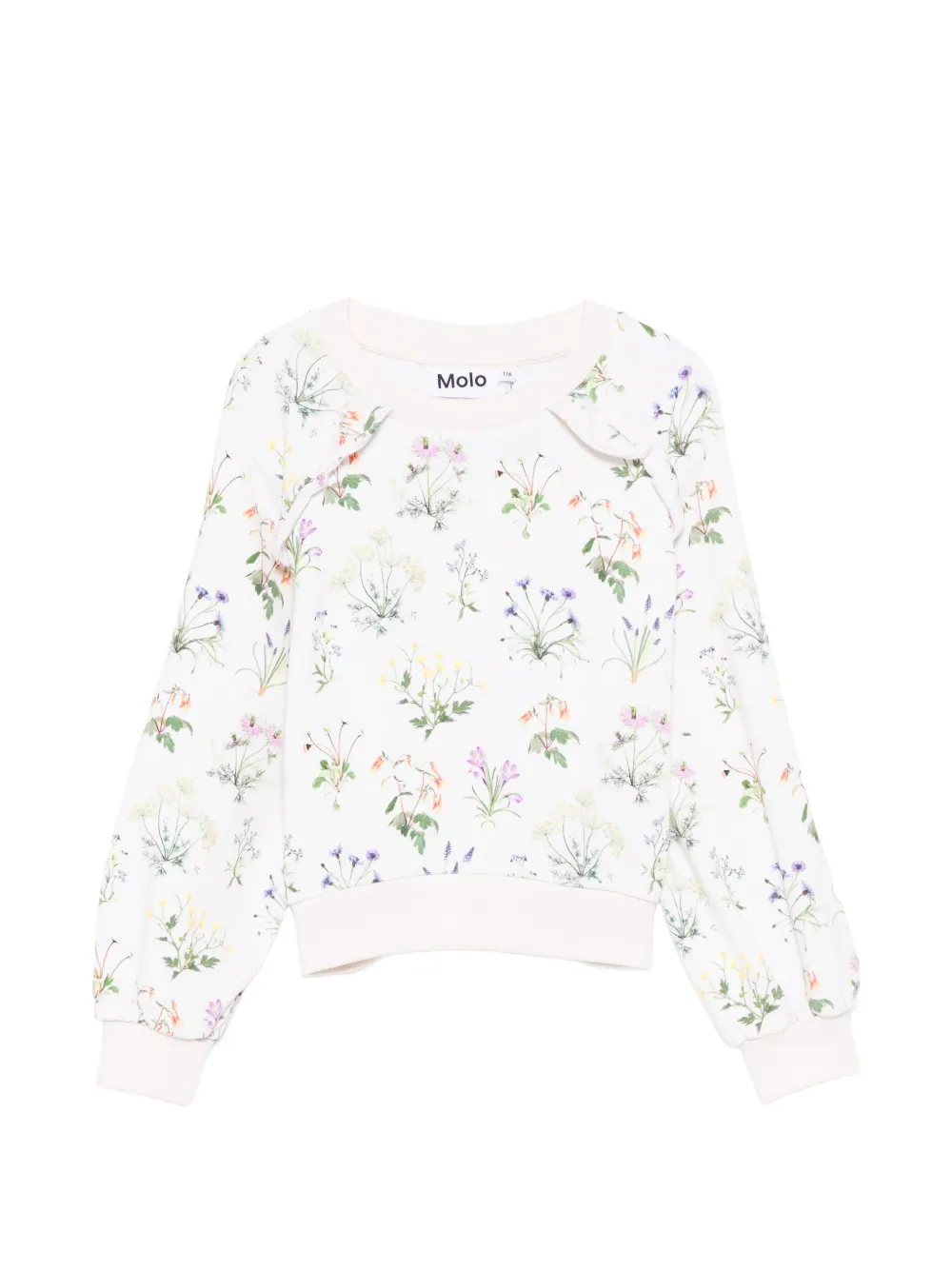 Molo Mabel ruffled floral-print top - Toni neutri