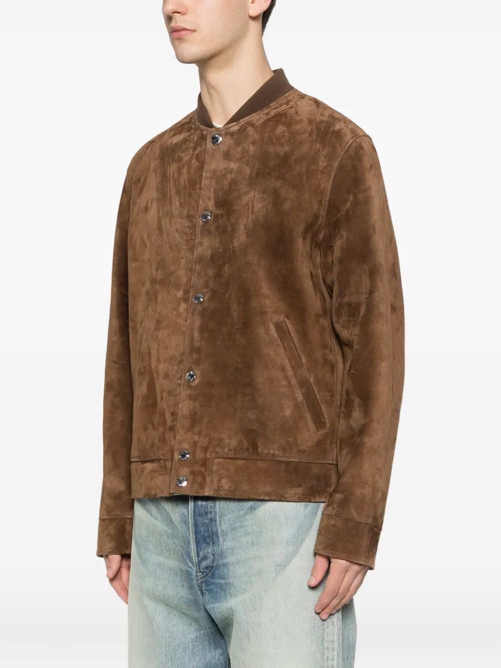 Yves Salomon Button-up suède jack Bruin