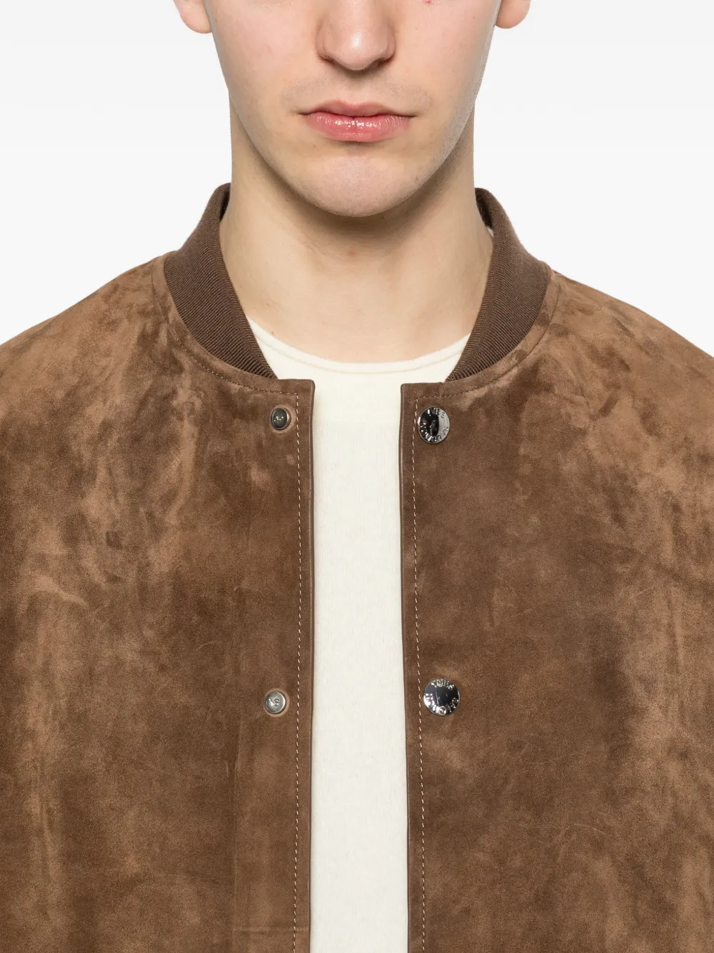 Yves Salomon Button-up suède jack Bruin