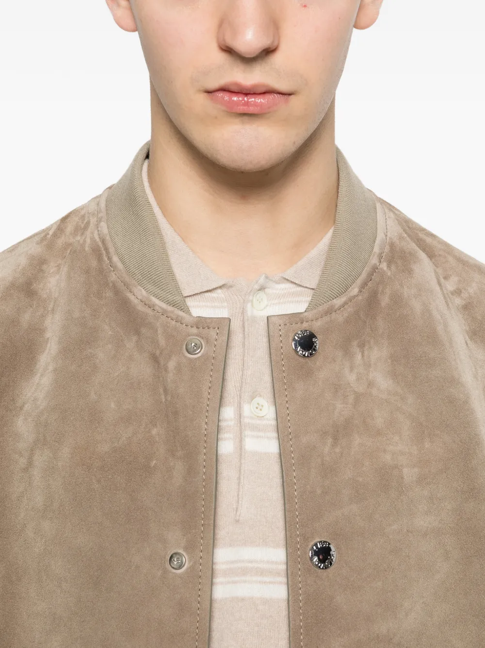 Yves Salomon Suède bomberjack Beige