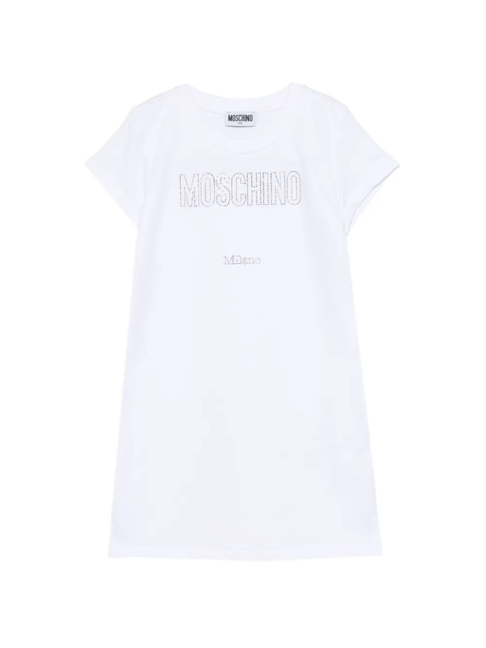 Moschino Kids logo crystal dress - Bianco