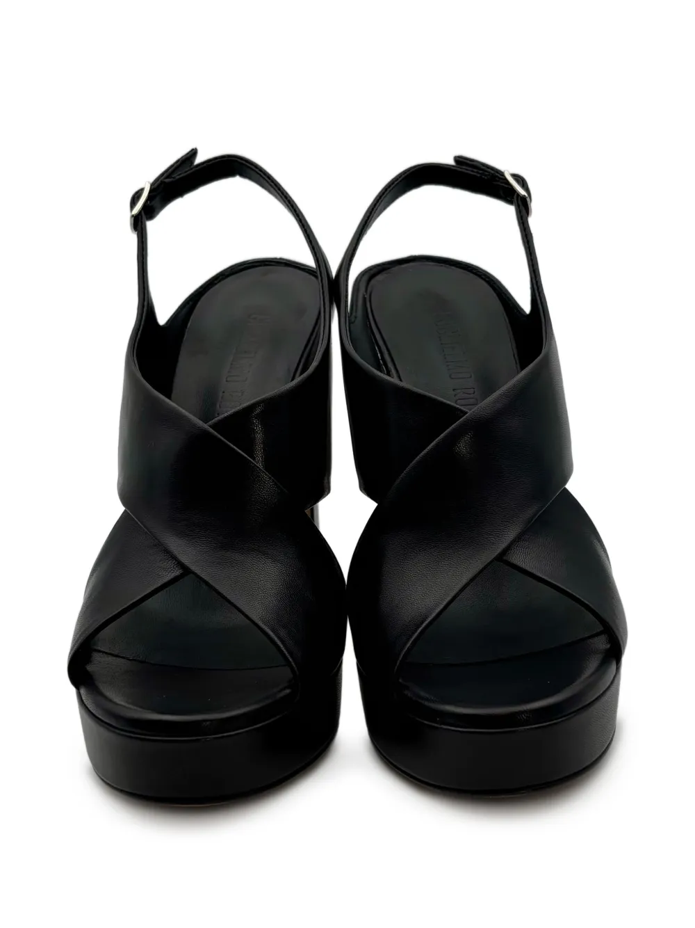  Guglielmo Rotta Crossover Platform Pumps - Black 