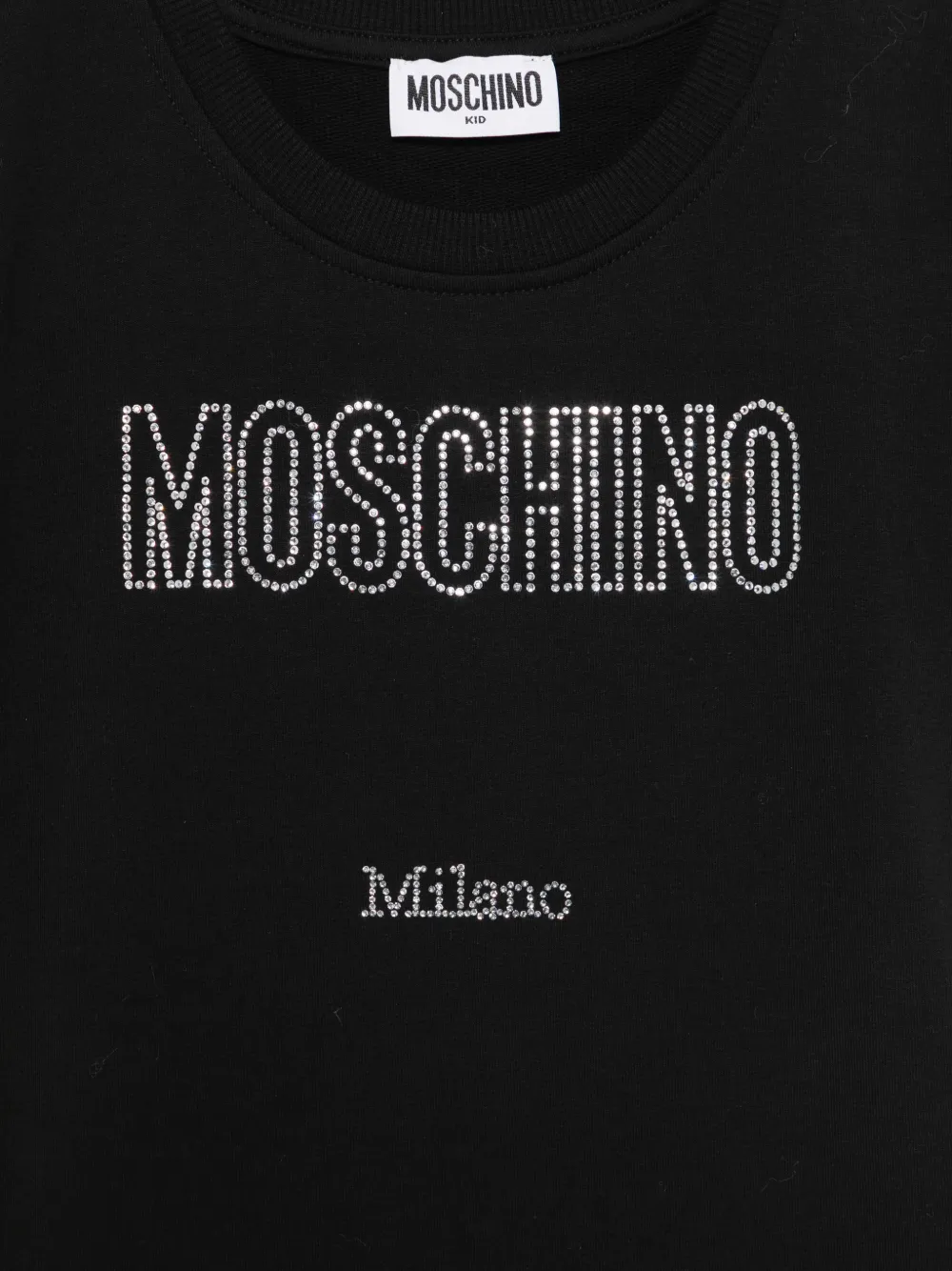 Moschino Kids Jurk verfraaid met logo Zwart