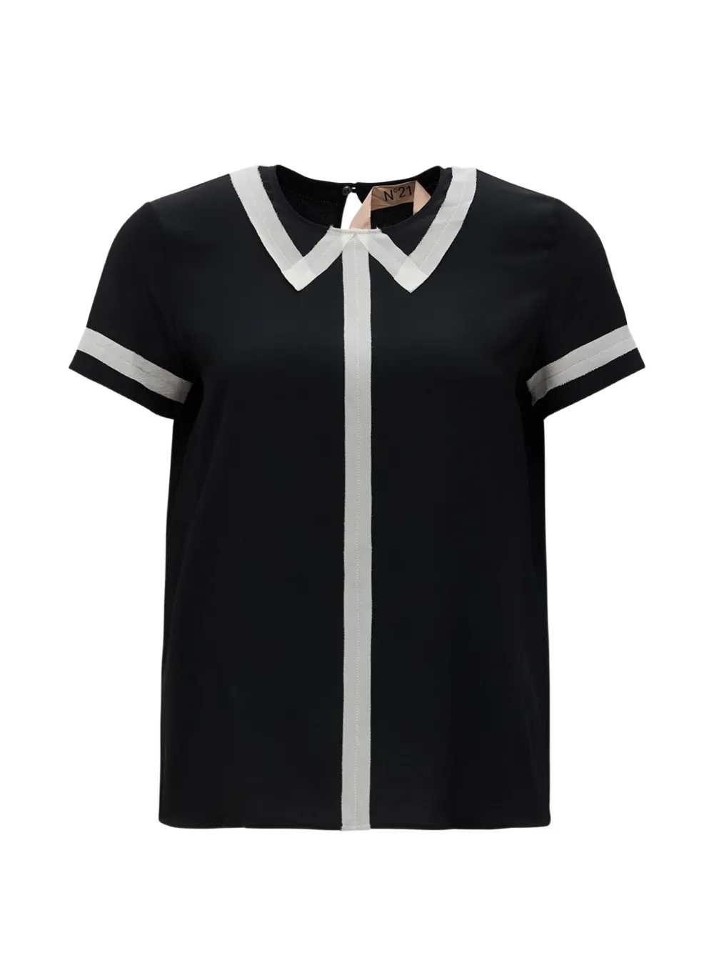 Nº21 contrast-panelled blouse - Nero