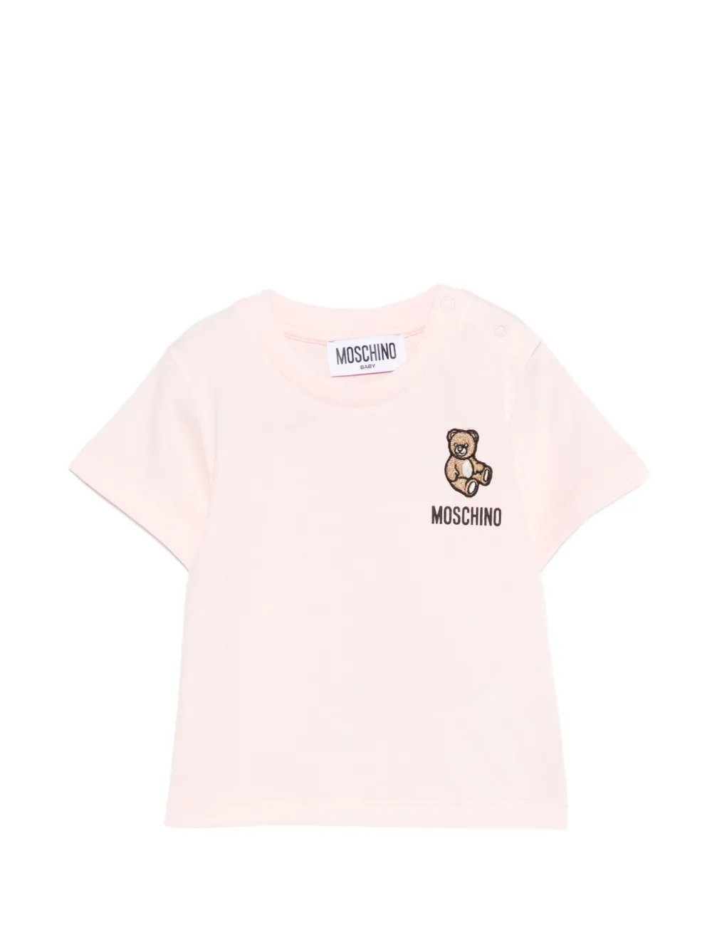 Moschino Kids teddy-detail T-shirt - Rosa