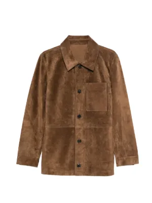 Rick Owens スエード シャツジャケット | ブラウン | FARFETCH JP