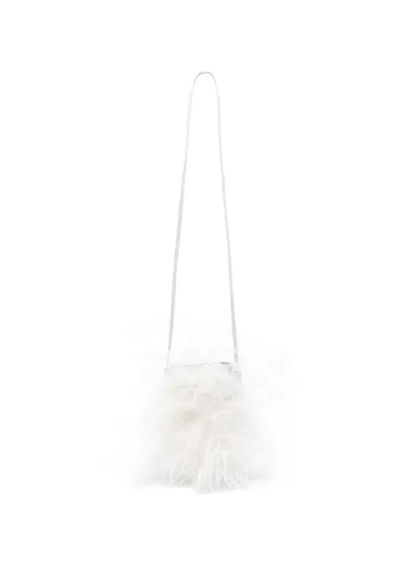 Yves Salomon Feather-detail Cross Body Bag in White
