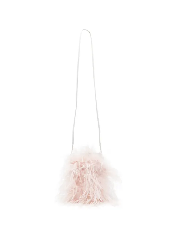 Yves Salomon Feather Satchel in Pink