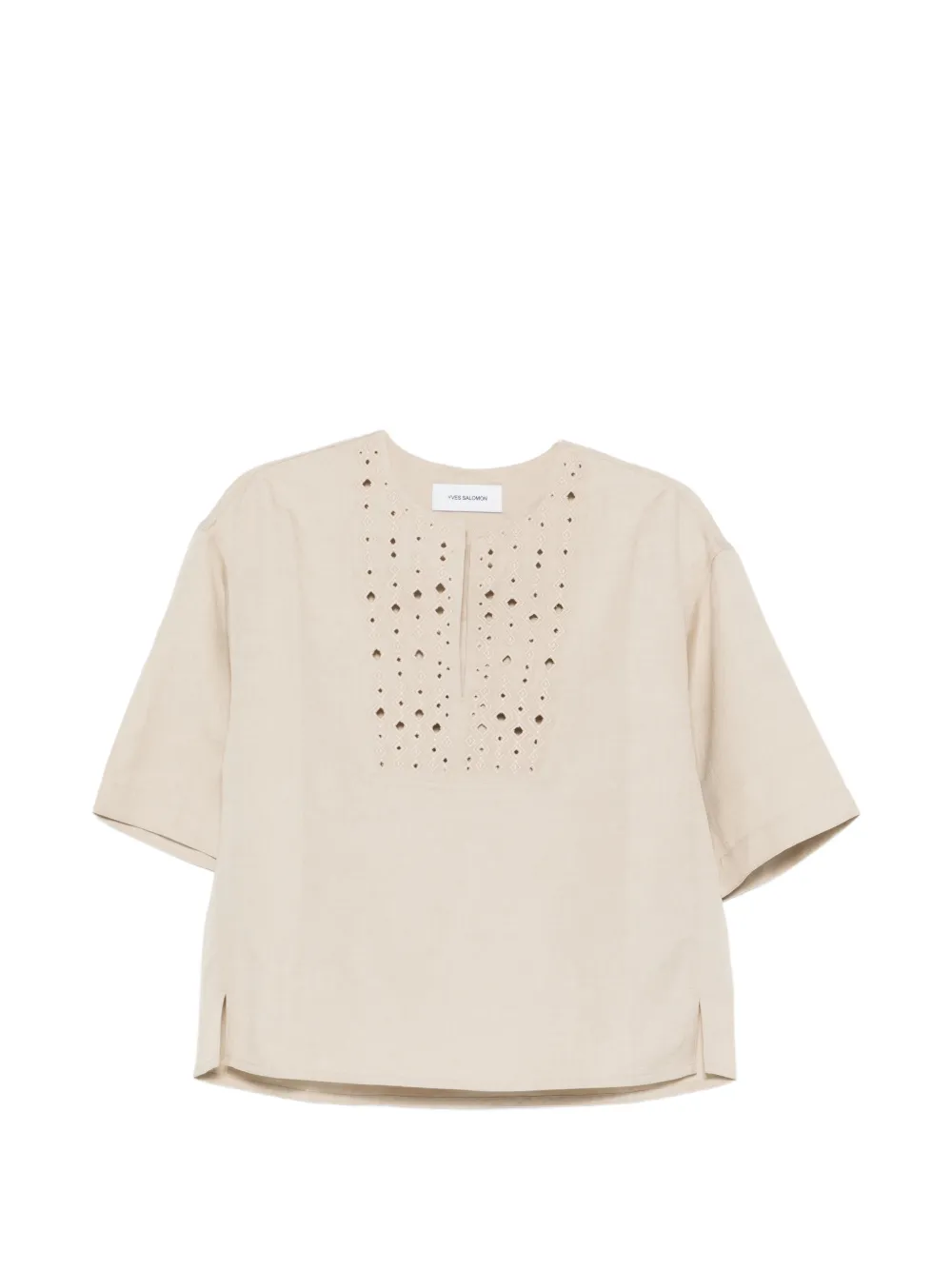 Yves Salomon cut-out short-sleeve top - Toni neutri