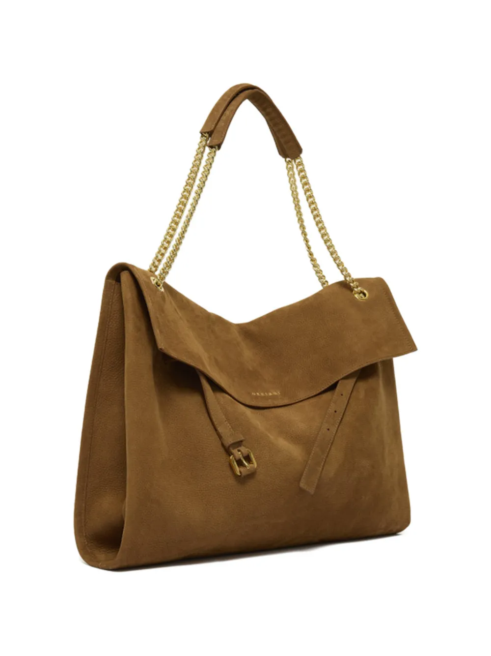  Orciani Venus Buckle Chain Shoulder Bag - Brown 