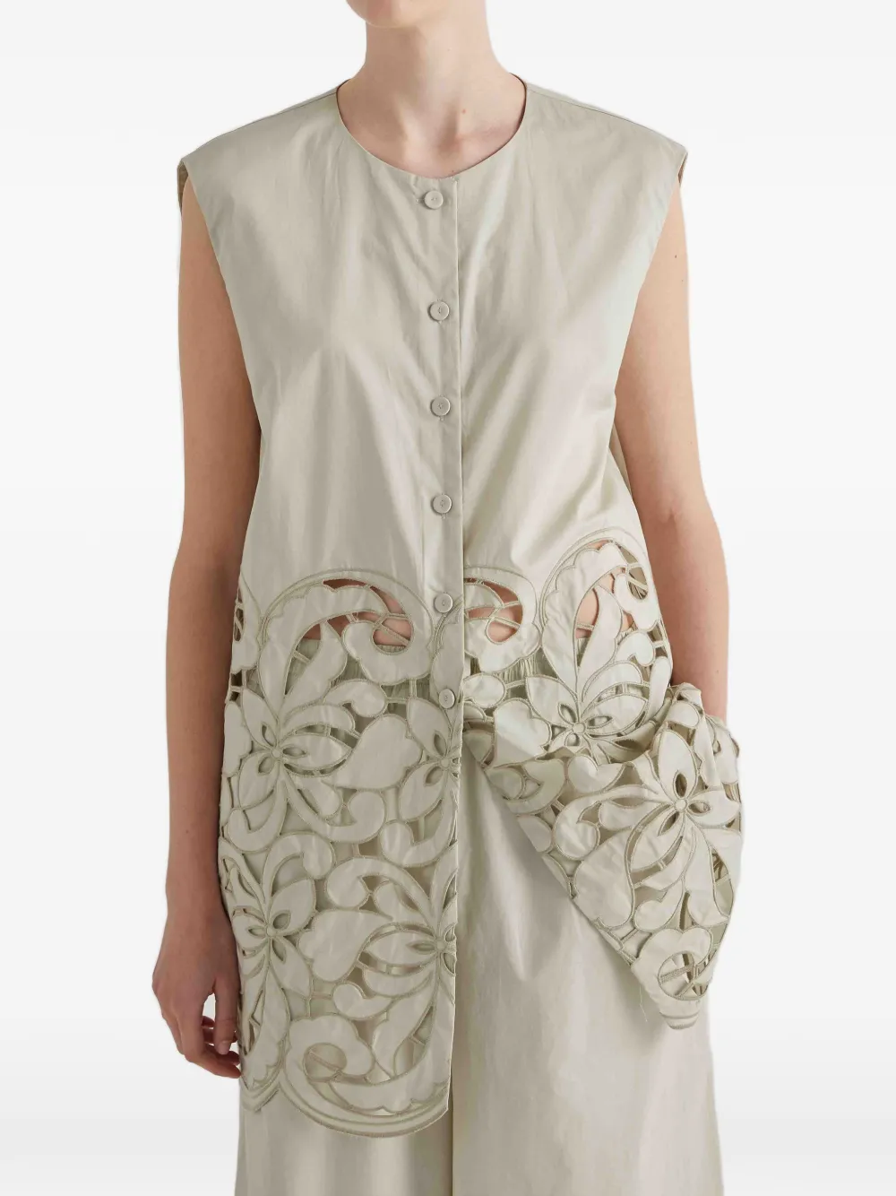 MeimeiJ floral cut-out blouse - Toni neutri