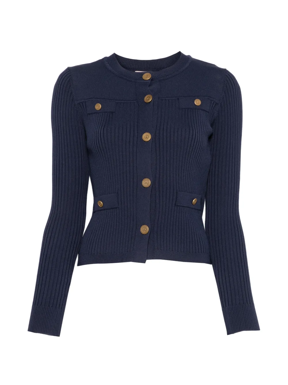 TWINSET ribbed-knit button-up cardigan - Blu