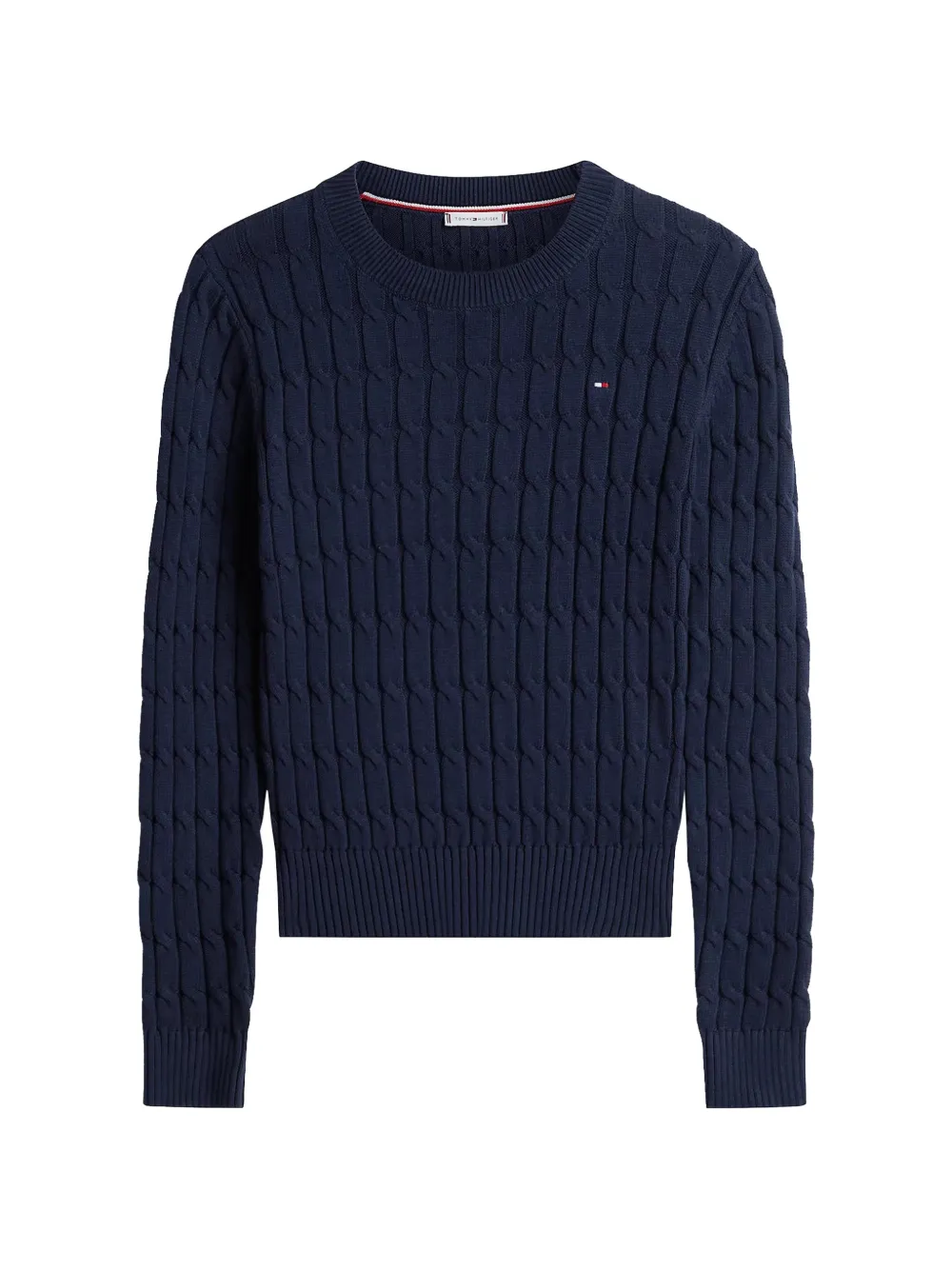 Tommy Hilfiger cable-knit crew-neck sweater - Blu