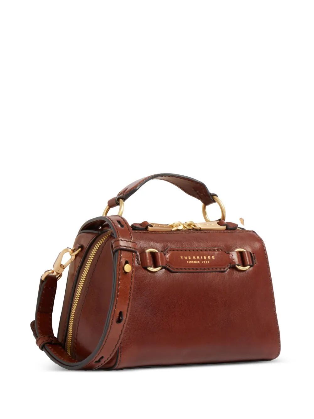  The Bridge Laura Top-handle Leather Mini Bag - Brown 