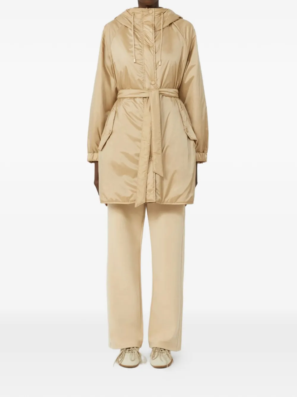  Weekend Max Mara Wkdveranda Hooded Coat - Neutrals 